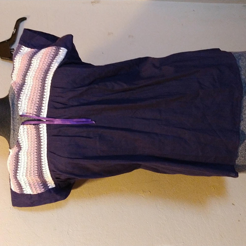 Purple lace blouse.